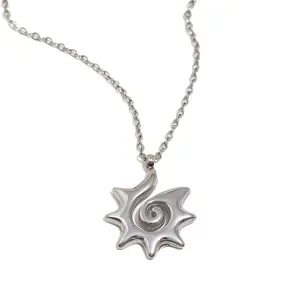 Goodies Label Stainless Steel Ketting Zon Spiraal Zilverkleurig 40 + 5 cm