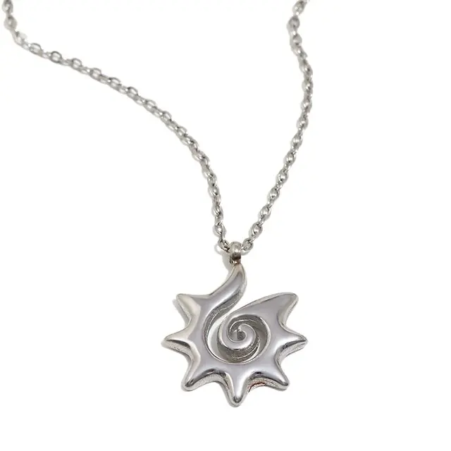 Goodies Label Stainless Steel Ketting Zon Spiraal Zilverkleurig 40 + 5 cm