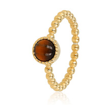 Bolletjes Ring met Ronde Edelsteen • Tiger Eye