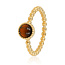 My Bendel Bolletjes Ring met Ronde Edelsteen • Tiger Eye