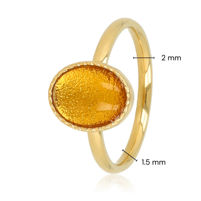 Ovale Ring met Edelsteen • Citrien