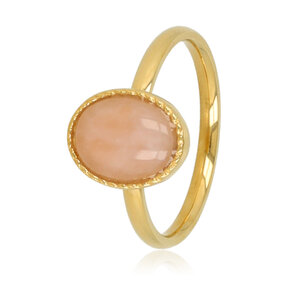 Ovale Ring met Edelsteen • Rose Quartz