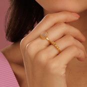 Ovale Ring met Edelsteen • Rose Quartz
