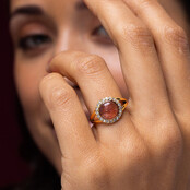 Elegante Ring met Edelsteen & Zirkonia • Berry Quartz