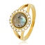 My Bendel Elegante Ring met Edelsteen & Zirkonia • Labradorite