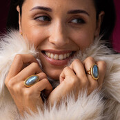 Vintage Ring met Ovale Edelsteen • Labradorite