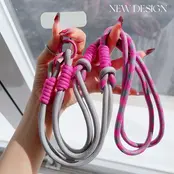Telefoonkoord Grijs roze