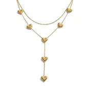 Goudkleurige Stainless Steel Layered Hartjes Ketting | Goodies