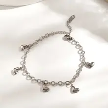 Zilverkleurige Stainless Steel Armband met Hartjes | Goodies