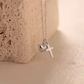 Zilverkleurige Stainless Steel Ketting met Hart & Kruis | Goodies