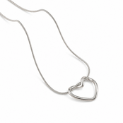 Zilverkleurige Stainless Steel Hart Ketting 40 + 5 cm | Goodies