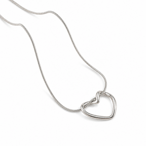 Zilverkleurige Stainless Steel Hart Ketting 40 + 5 cm | Goodies