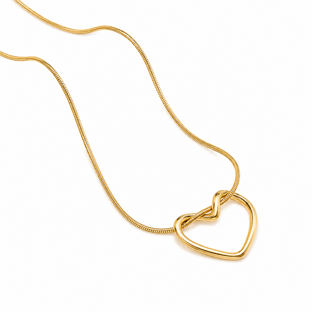Goudkleurige Stainless Steel Hart Ketting 40 + 5 cm | Goodies