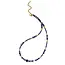 Goodies Label Donkerblauwe Kralen Ketting Stainless Steel 40 + 5 cm | Goodies