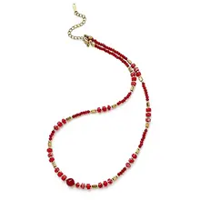 Rode Kralen Ketting Stainless Steel 40 + 5 cm | Goodies