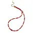 Goodies Label Rode Kralen Ketting Stainless Steel 40 + 5 cm | Goodies