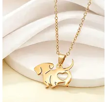 Goudkleurige Stainless Steel Teckel Ketting 50 cm | Goodies