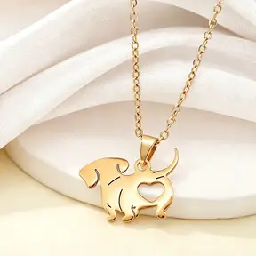 Goudkleurige Stainless Steel Teckel Ketting 50 cm | Goodies
