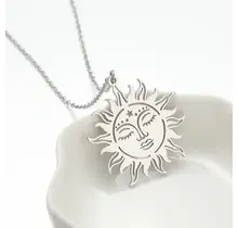 Zilverkleurige Stainless Steel Zon Ketting 50 cm | Goodies