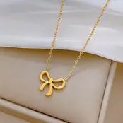 Goudkleurige Stainless Steel Strik Ketting | Goodies