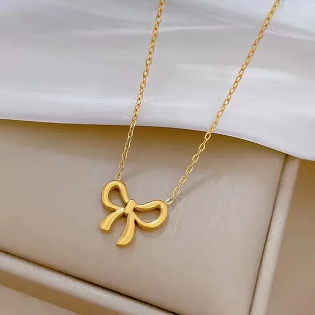 Goudkleurige Stainless Steel Strik Ketting | Goodies