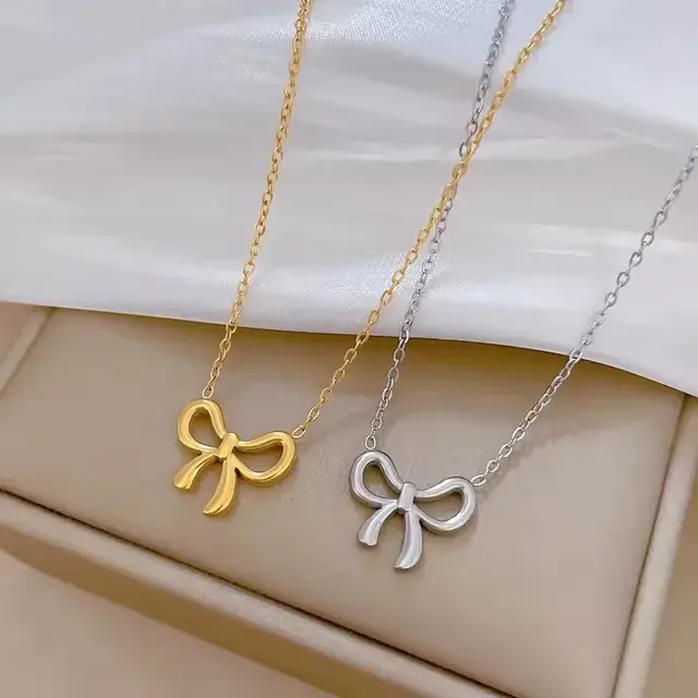 Zilverkleurige Stainless Steel Strik Ketting | Goodies