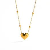 Goudkleurige Stainless Steel Hart Ketting 40 + 5 cm | Goodies