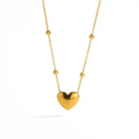 Goudkleurige Stainless Steel Hart Ketting 40 + 5 cm | Goodies