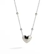 Zilverkleurige Stainless Steel Hart Ketting 40 + 5 cm | Goodies