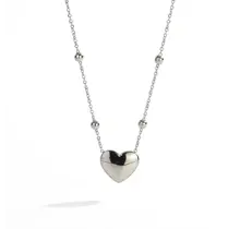 Zilverkleurige Stainless Steel Hart Ketting 40 + 5 cm | Goodies