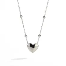 Zilverkleurige Stainless Steel Hart Ketting 40 + 5 cm | Goodies