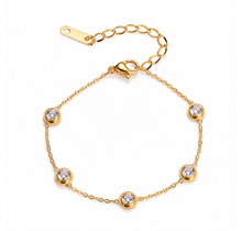Goudkleurige Stainless Steel Armband met Zirconia | Goodies