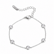 Zilverkleurige Stainless Steel Armband met Zirconia | Goodies