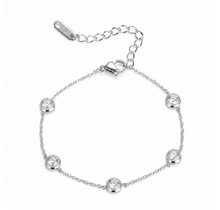 Zilverkleurige Stainless Steel Armband met Zirconia | Goodies