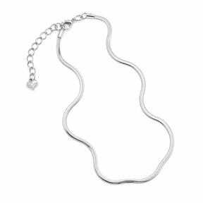 Zilverkleurige Stainless Steel Korte Ketting 38 cm | Goodies