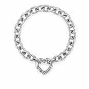 Goodies Label Zilverkleurige Stainless Steel Schakelarmband met Hart Clicker