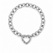 Goodies Label Zilverkleurige Stainless Steel Schakelarmband met Hart Clicker