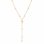 Goodies Label Goudkleurige Stainless Steel Kruis Y-Ketting met Zirconia | Goodies