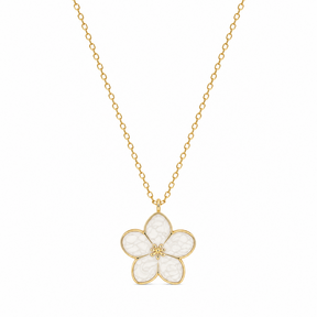 Goudkleurige Stainless Steel Bloem Ketting 45,5 + 5,5 cm | Goodies