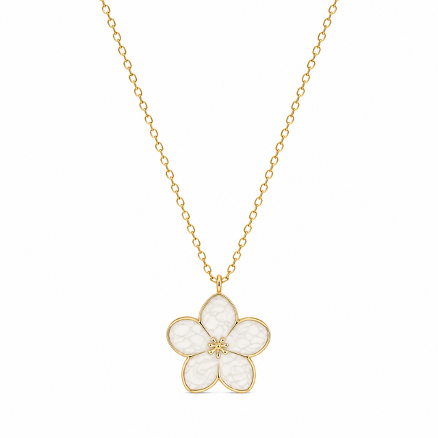 Goudkleurige Stainless Steel Bloem Ketting 45,5 + 5,5 cm | Goodies