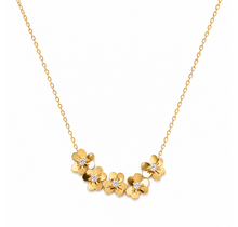 Goudkleurige Stainless Steel Bloemen Ketting met Zirconia 40 + 5 cm | Goodies