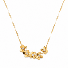 Goudkleurige Stainless Steel Bloemen Ketting met Zirconia 40 + 5 cm | Goodies