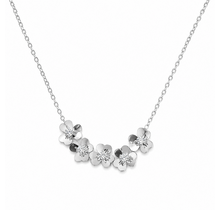 Zilverkleurige Stainless Steel Bloemen Ketting met Zirconia 40 + 5 cm | Goodies