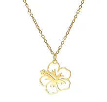 Goudkleurige Stainless Steel Hibiscus Ketting 50 cm | Goodies