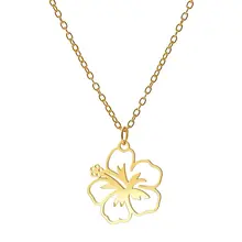 Goudkleurige Stainless Steel Hibiscus Ketting 50 cm | Goodies
