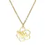 Goodies Label Goudkleurige Stainless Steel Hibiscus Ketting 50 cm | Goodies