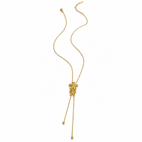 Goudkleurige Stainless Steel Strik Y-Ketting 42 + 5 cm | Goodies