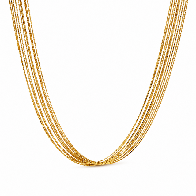 Goudkleurige Stainless Steel Multi-Strand Ketting 34 + 8 cm | Goodies