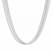 Zilverkleurige Stainless Steel Multi-Strand Ketting 34 + 8 cm | Goodies