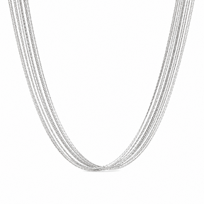 Zilverkleurige Stainless Steel Multi-Strand Ketting 34 + 8 cm | Goodies